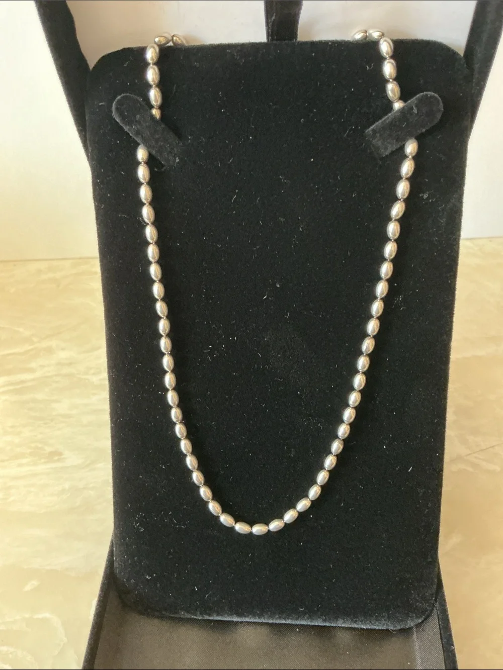 Sterling Silver 925 Beaded Ball Chain Necklace